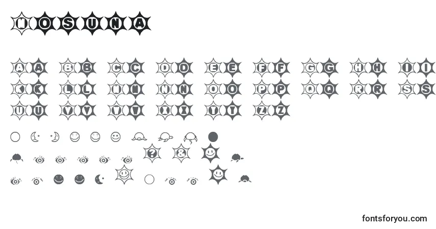 Шрифт Mosuna – алфавит, цифры, специальные символы
