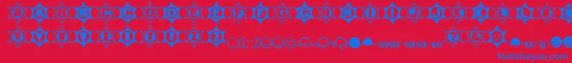 Mosuna Font – Blue Fonts on Red Background