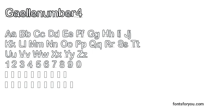 Gaellenumber4 Font – alphabet, numbers, special characters