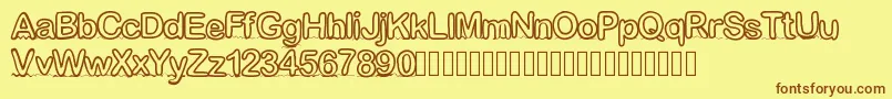 Gaellenumber4 Font – Brown Fonts on Yellow Background