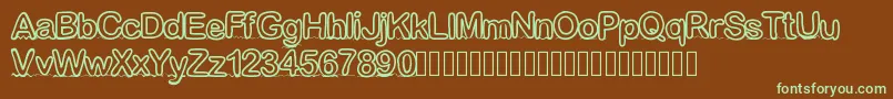 Gaellenumber4 Font – Green Fonts on Brown Background