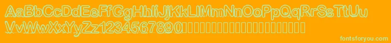 Gaellenumber4 Font – Green Fonts on Orange Background