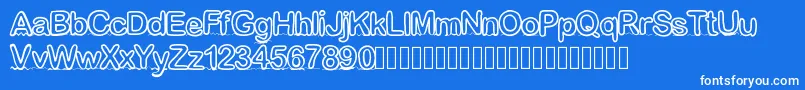 Gaellenumber4 Font – White Fonts on Blue Background