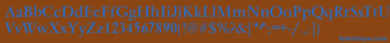 VarennesRegular Font – Blue Fonts on Brown Background
