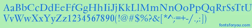 VarennesRegular Font – Blue Fonts on Green Background