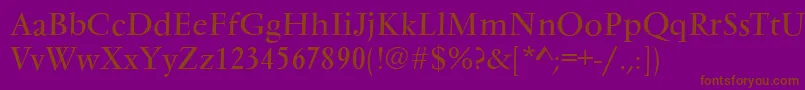 VarennesRegular Font – Brown Fonts on Purple Background