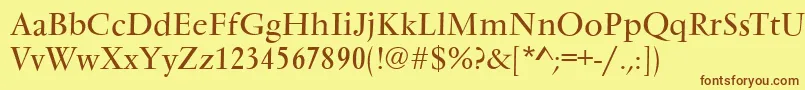 VarennesRegular Font – Brown Fonts on Yellow Background