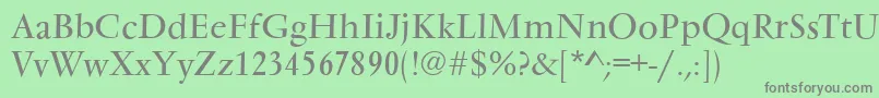 VarennesRegular Font – Gray Fonts on Green Background