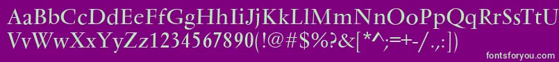 VarennesRegular Font – Green Fonts on Purple Background
