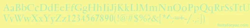 VarennesRegular Font – Green Fonts on Yellow Background