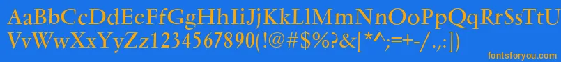 VarennesRegular Font – Orange Fonts on Blue Background