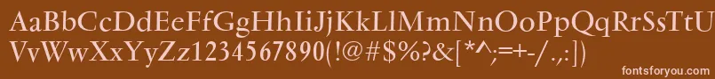 VarennesRegular Font – Pink Fonts on Brown Background