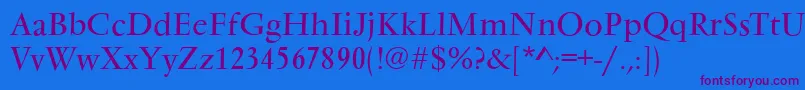 VarennesRegular Font – Purple Fonts on Blue Background