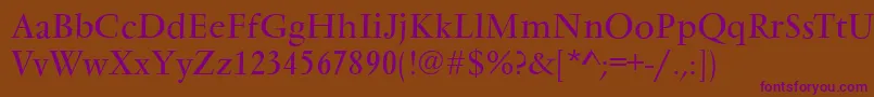 VarennesRegular Font – Purple Fonts on Brown Background