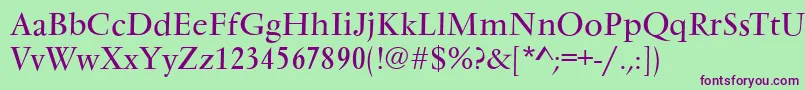 VarennesRegular Font – Purple Fonts on Green Background