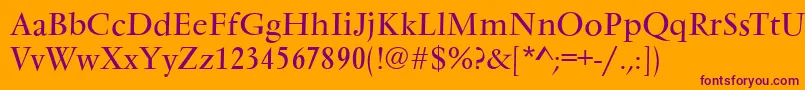 VarennesRegular Font – Purple Fonts on Orange Background