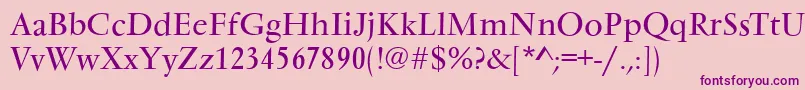 VarennesRegular Font – Purple Fonts on Pink Background
