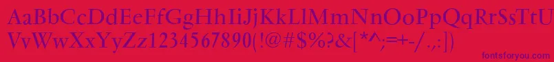 VarennesRegular Font – Purple Fonts on Red Background