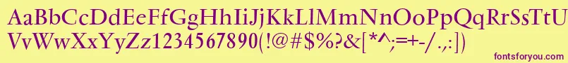 VarennesRegular Font – Purple Fonts on Yellow Background