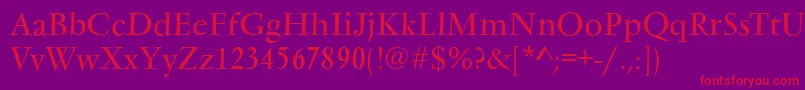 VarennesRegular Font – Red Fonts on Purple Background