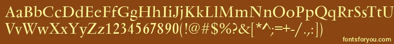 VarennesRegular Font – Yellow Fonts on Brown Background