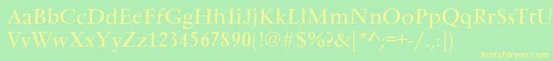 VarennesRegular Font – Yellow Fonts on Green Background