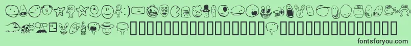 フォントTsmiles – 緑の背景に黒い文字