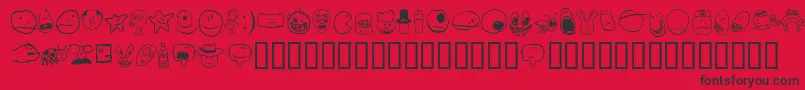 Tsmiles Font – Black Fonts on Red Background