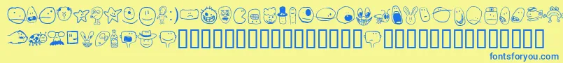 Подробнее о шрифте Tsmiles Шрифт Tsmiles – синие шрифты на жёлтом фоне