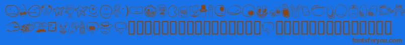 Tsmiles Font – Brown Fonts on Blue Background