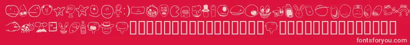 フォントTsmiles – 赤い背景にピンクのフォント