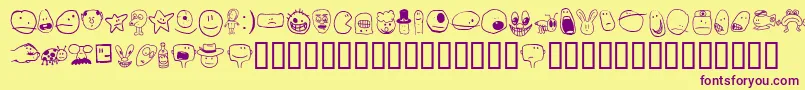Tsmiles Font – Purple Fonts on Yellow Background