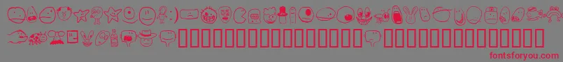 フォントTsmiles – 赤い文字の灰色の背景