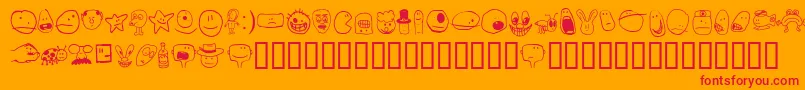 Tsmiles Font – Red Fonts on Orange Background