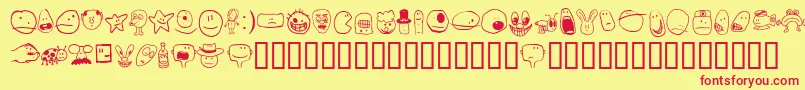 Tsmiles Font – Red Fonts on Yellow Background