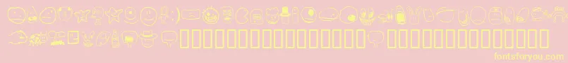 Tsmiles Font – Yellow Fonts on Pink Background