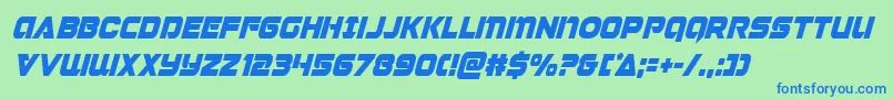 Шрифт Jeebracondital – синие шрифты на зелёном фоне