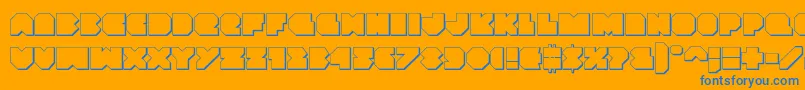 Vxrocket3D Font – Blue Fonts on Orange Background