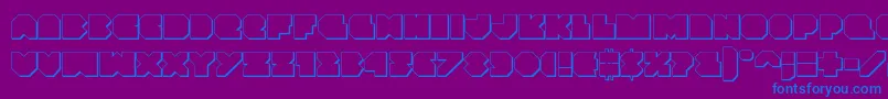 Fonte Vxrocket3D – fontes azuis em um fundo violeta