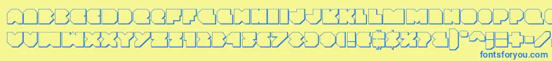 Vxrocket3D Font – Blue Fonts on Yellow Background