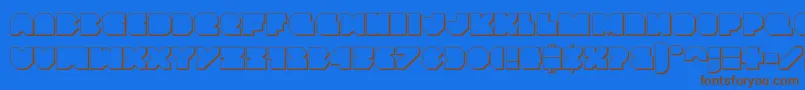 Vxrocket3D Font – Brown Fonts on Blue Background