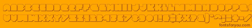 Vxrocket3D Font – Brown Fonts on Orange Background