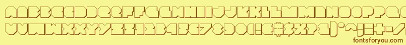 Vxrocket3D Font – Brown Fonts on Yellow Background