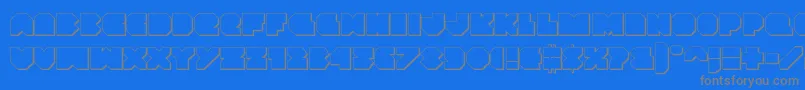 フォントVxrocket3D – 青い背景に灰色の文字