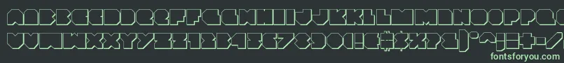 Vxrocket3D Font – Green Fonts on Black Background