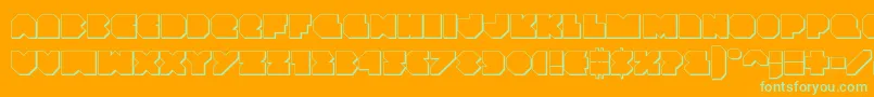 フォントVxrocket3D – オレンジの背景に緑のフォント