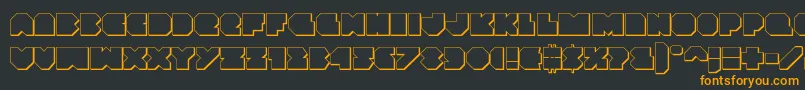 フォントVxrocket3D – 黒い背景にオレンジの文字