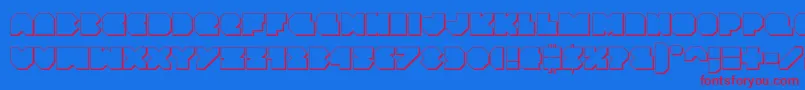 Vxrocket3D-fontti – punaiset fontit sinisellä taustalla