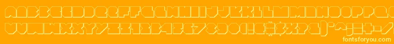 Vxrocket3D Font – Yellow Fonts on Orange Background