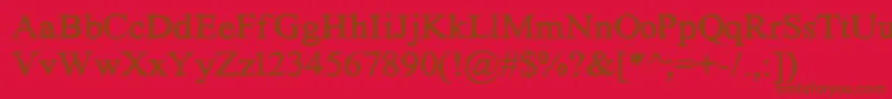 Fonte HandScribbleSketchTimes – fontes marrons em um fundo vermelho